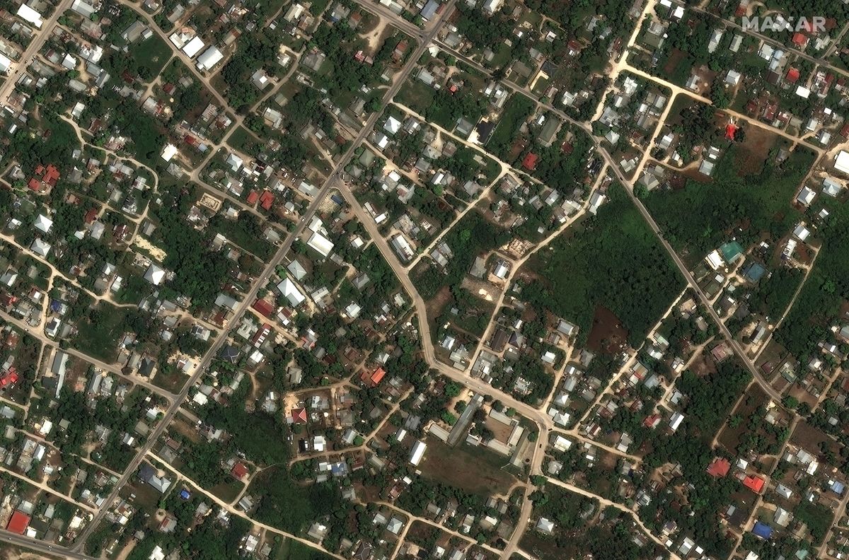 Neighborhoods in Tonga before the volcanic eruption on Jan. 15, 2022.
