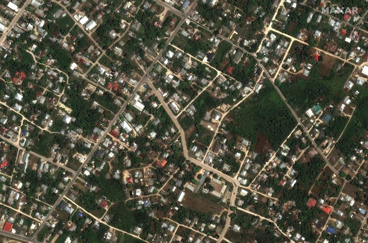 Neighborhoods in Tonga before the volcanic eruption on Jan. 15, 2022.