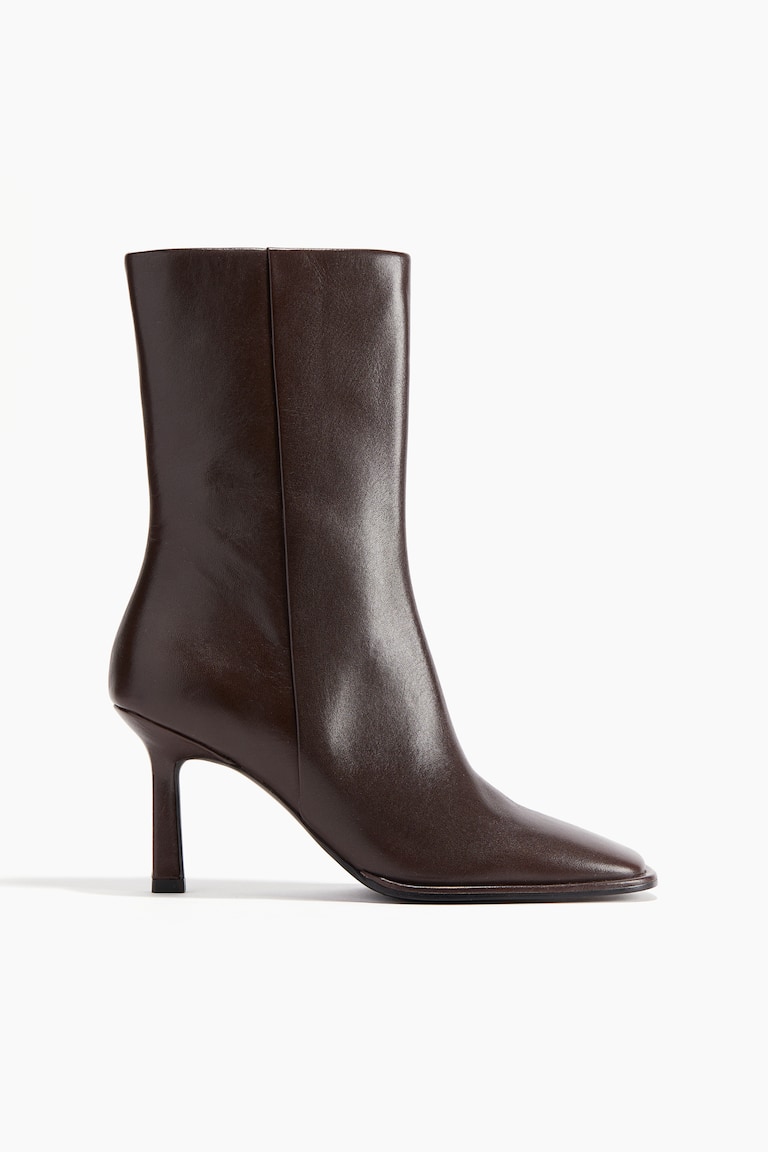 Heeled Leather Ankle Boots