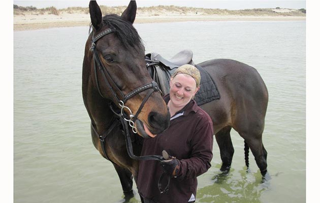 &ldquo;This is me and my horse, Tufty. It&rsquo;s not quite a muddy photo, but we fell over in the sea at Studland beach a few years ago. It was rather cold!&rdquo; &mdash; Annabelle Mackendrick
