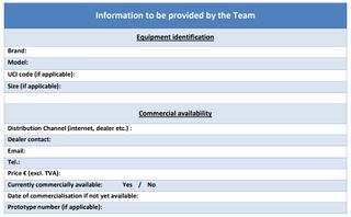 A form outlining the information to be provided by teams