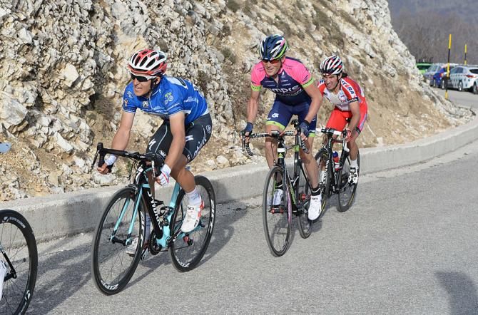 Race leader Michal Kwiatkowski feels the climb's bite.