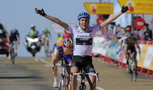 Dan Martin (Garmin-Cervelo) wins stage 9 of the Vuelta a Espana.