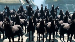 A collection of horses modded into Skyrim