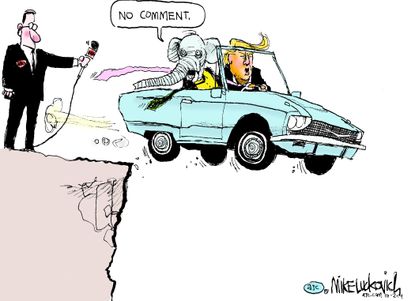 Political Cartoon U.S. Trump GOP Ukraine impeachment