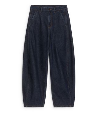 Celana Jeans Barrel-Leg - Biru Tua - Arket Ww