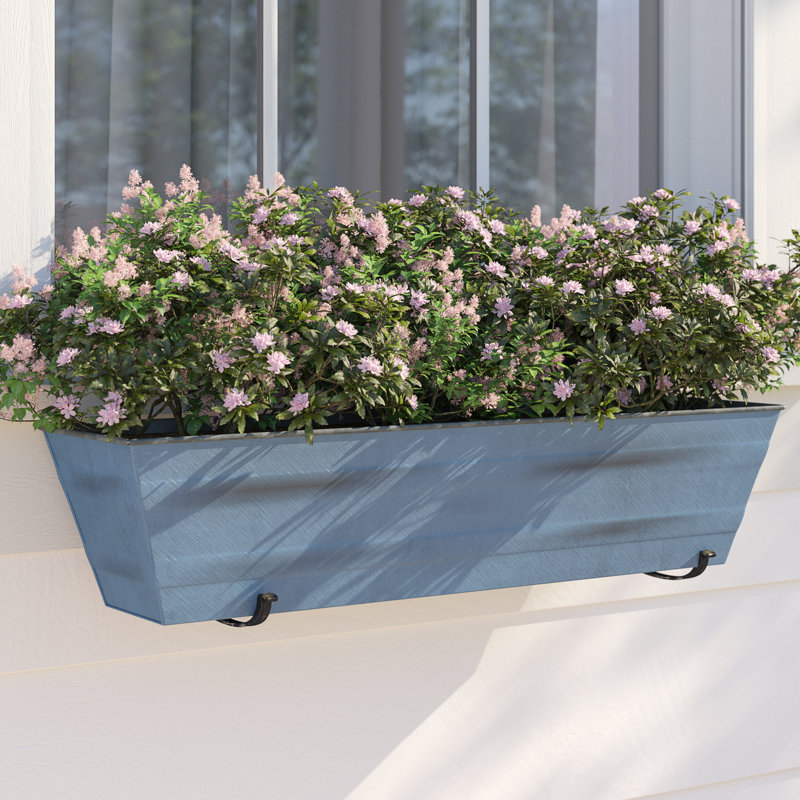 Gracie Oaks Jaimee-Lea Galvanized Steel Window Box Planter &amp;amp; Reviews | Wayfair