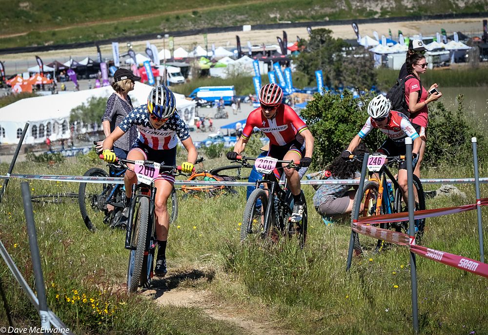 Kate Courtney (Specialized) whittled down the lead group with her impressive climbing
