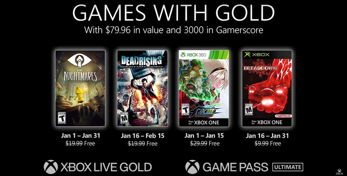 Xbox Games With Gold January 2019 – Xbox One and 360 titles for