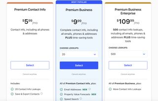 Whitepages pricing as of February 2025.