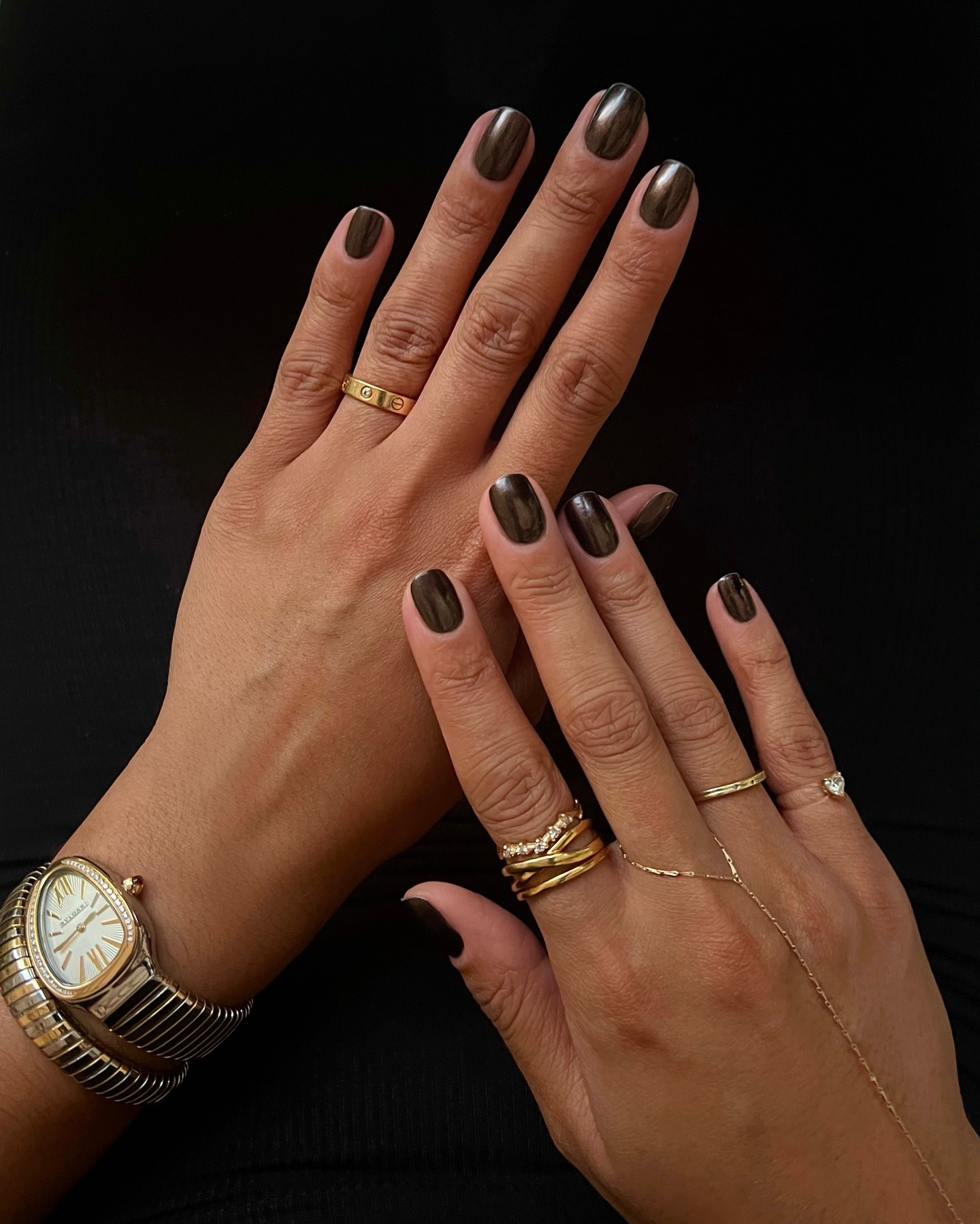 Photo of muted metallic nails