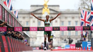 Sifan Hassan winning the London Marathon in 2023