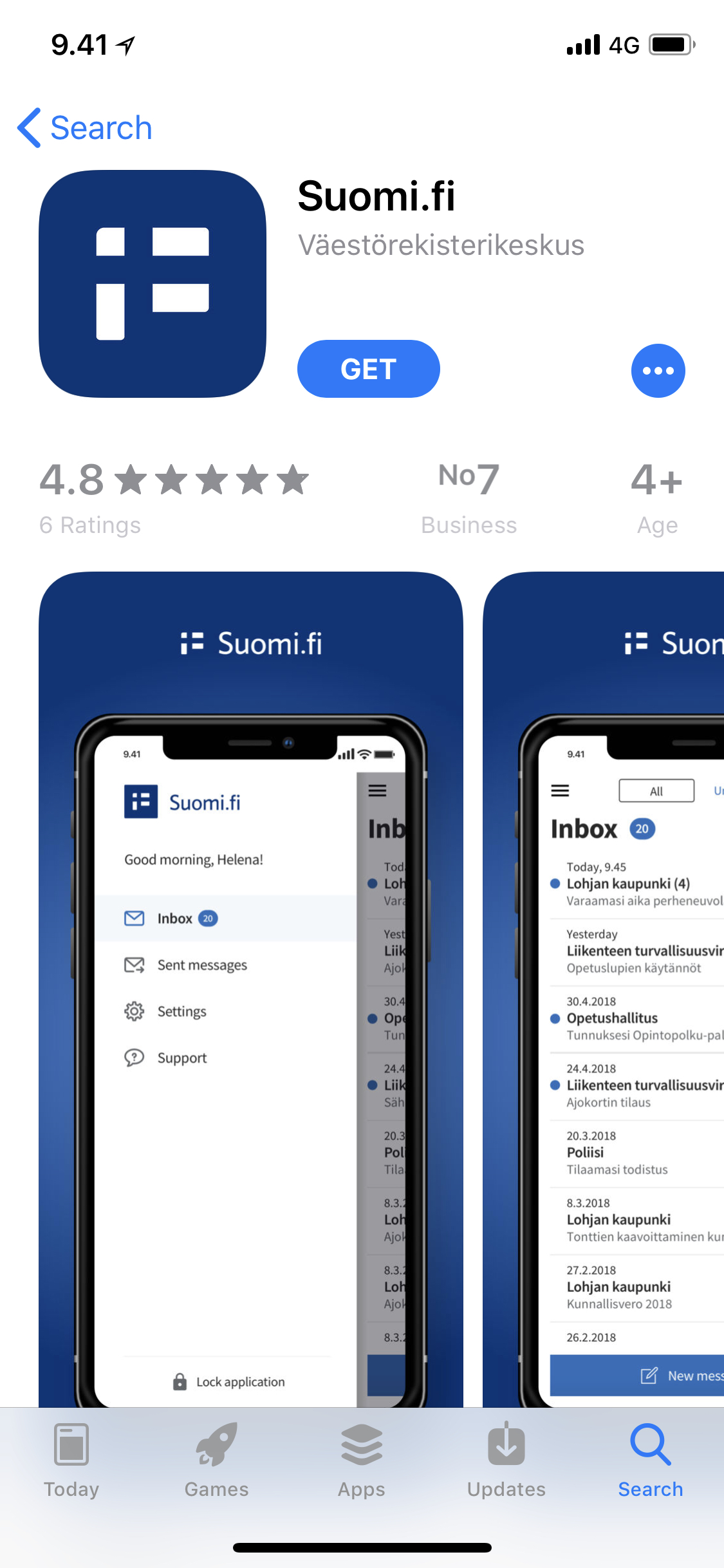Suomi.fi App Storessa