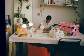 Soft-Geometry San Francisco studio, where the couple live and works on their design prototypes