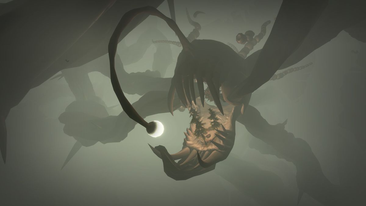 A bioluminescent creature in Outer Wilds