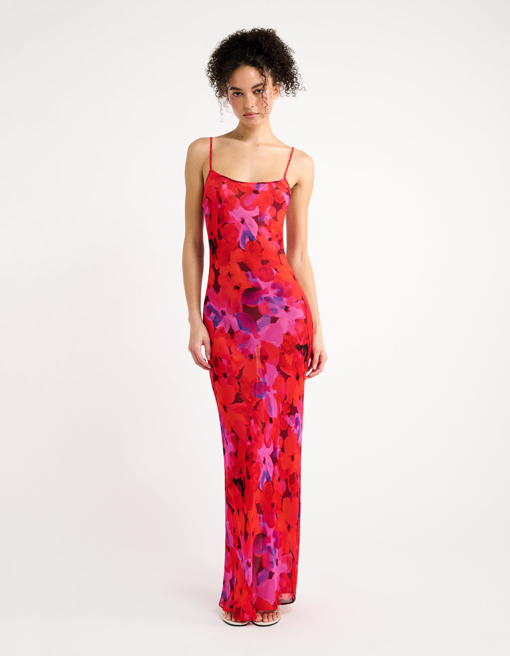 Vintage Slip Maxi Dress | Watercolor Pansy