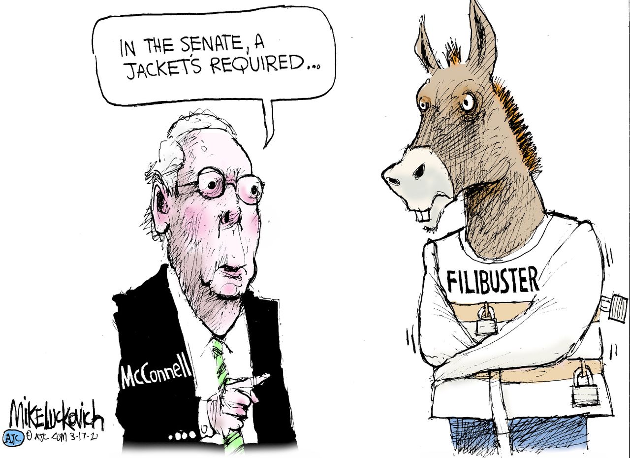 Political Cartoon U.S. mcconnell democrats filibuster