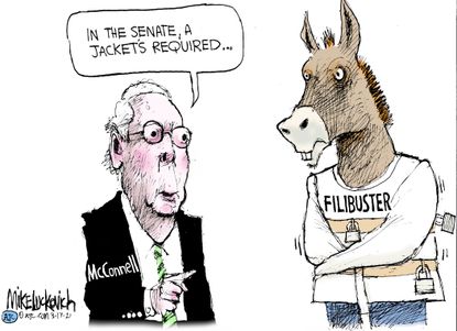 Political Cartoon U.S. mcconnell democrats filibuster