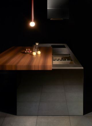 worktop with light above