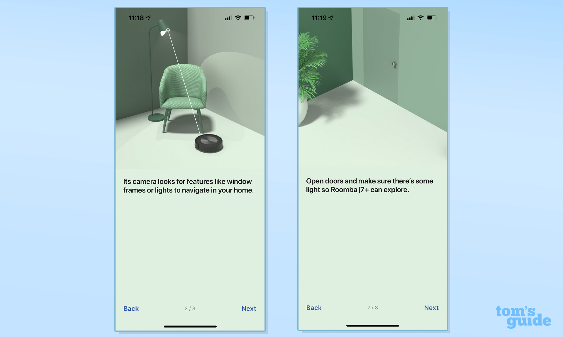 iRobot Roomba j7+ app mapping run