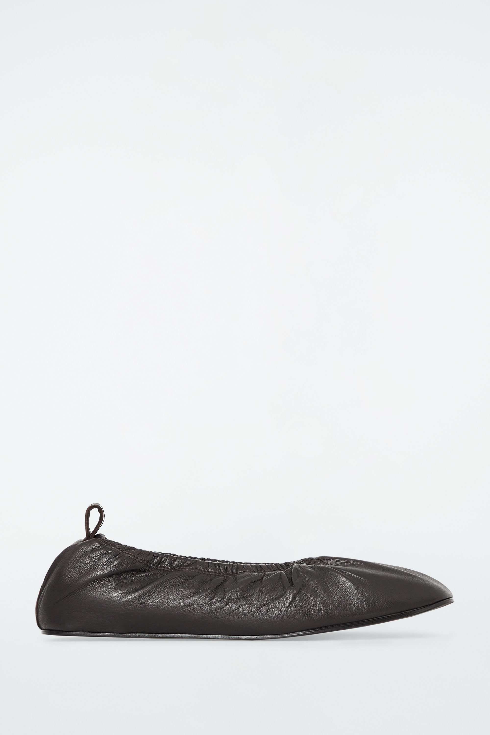 The Ruched Leather Ballet Flats