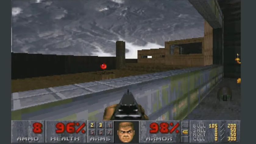 A screenshot of a port of the original Doom, running on ESA&#039;s OPS-SAT satellite in 2024
