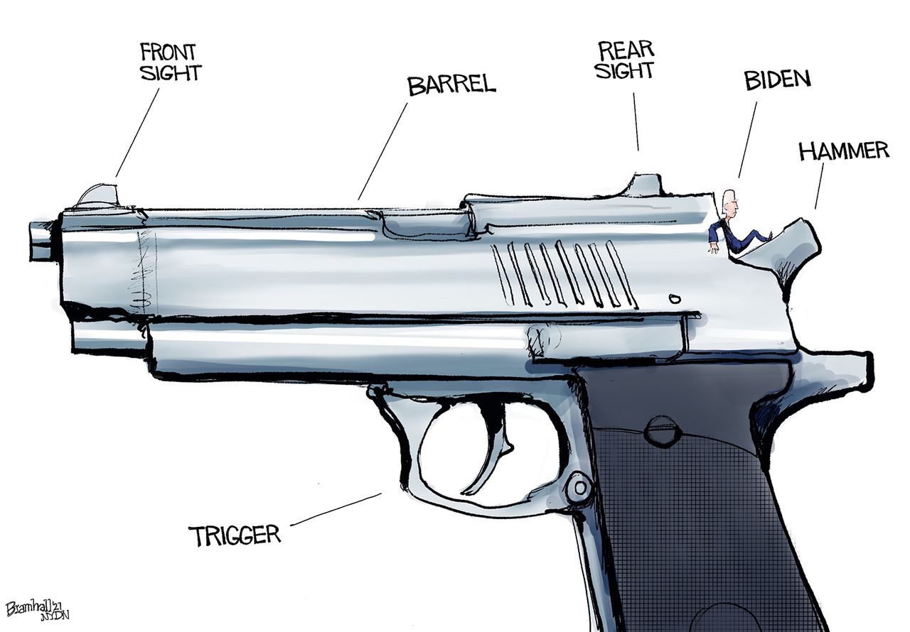 Political Cartoon U.S. biden gun control