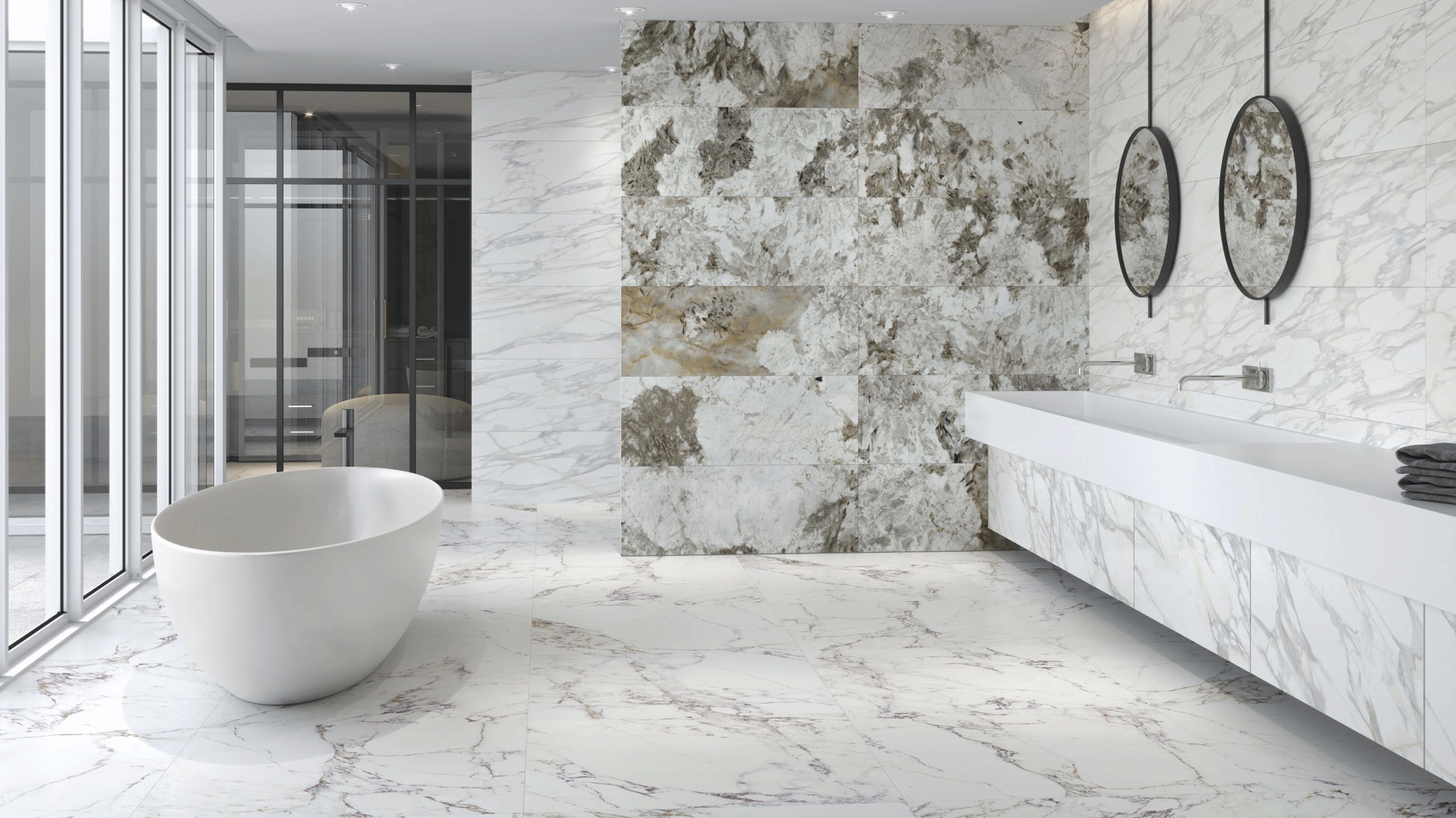 modern marble bathroom