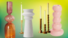 five different sets of candlesticks in varying styles