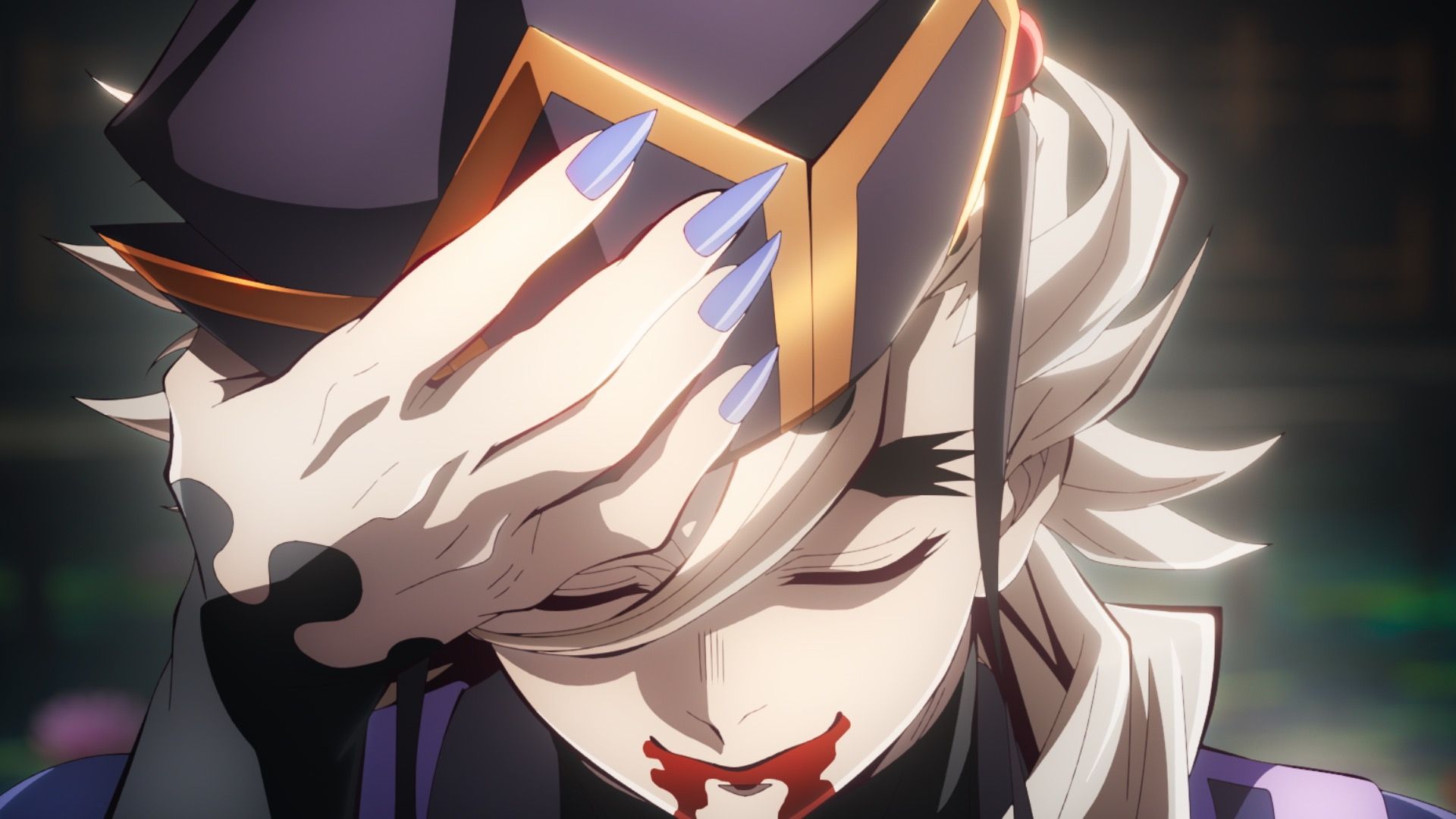 A bloodied Doma in Demon Slayer