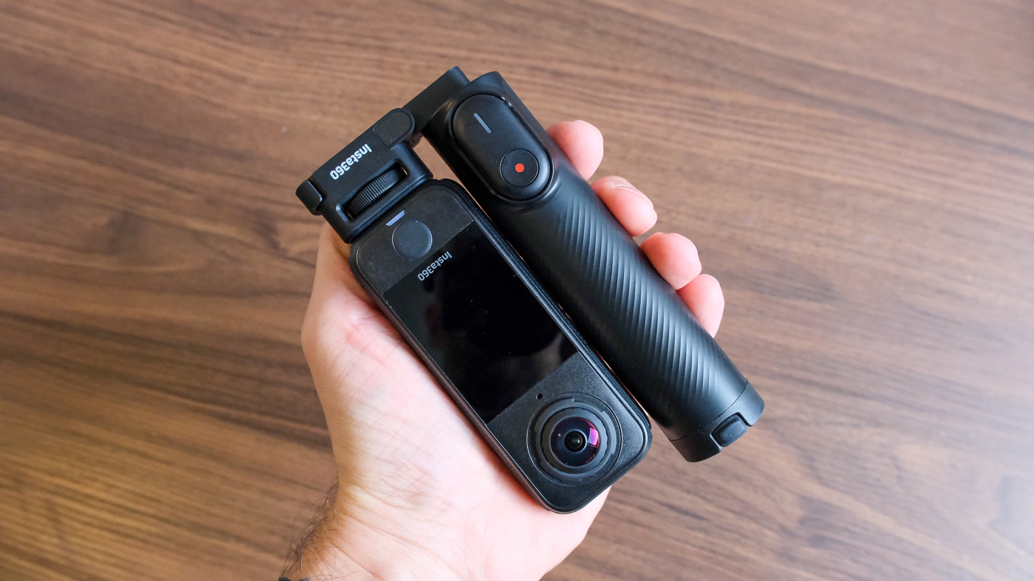 Photo of the Insta360 X4 Air action camera in an office