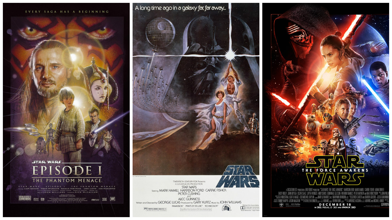 Star Wars I, IV, VII Posters