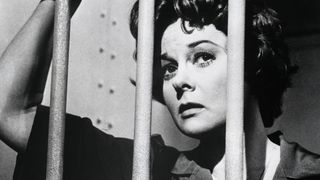 Susan Hayward behind bars in the movie I Want to Live!