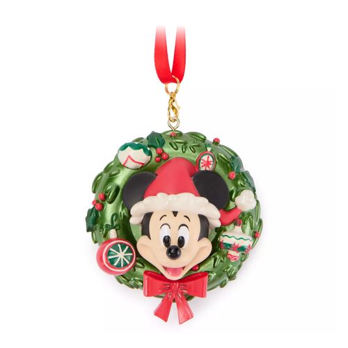 Santa Mickey Mouse Wreath Ornament