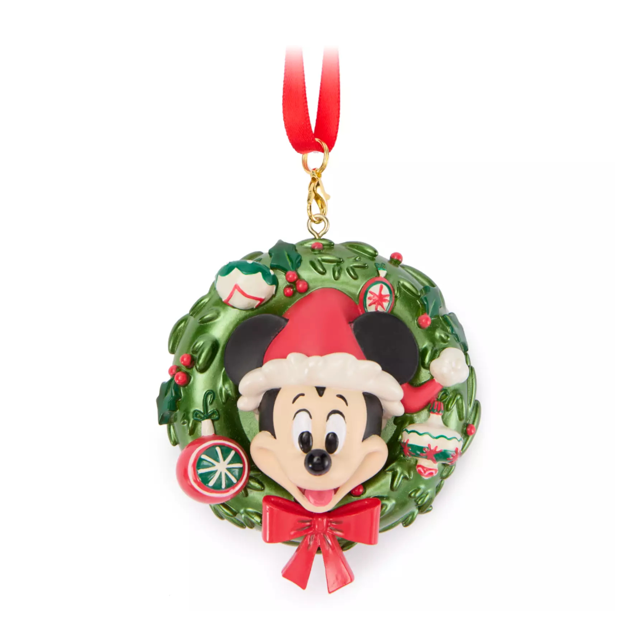 Santa Mickey Mouse Wreath Ornament