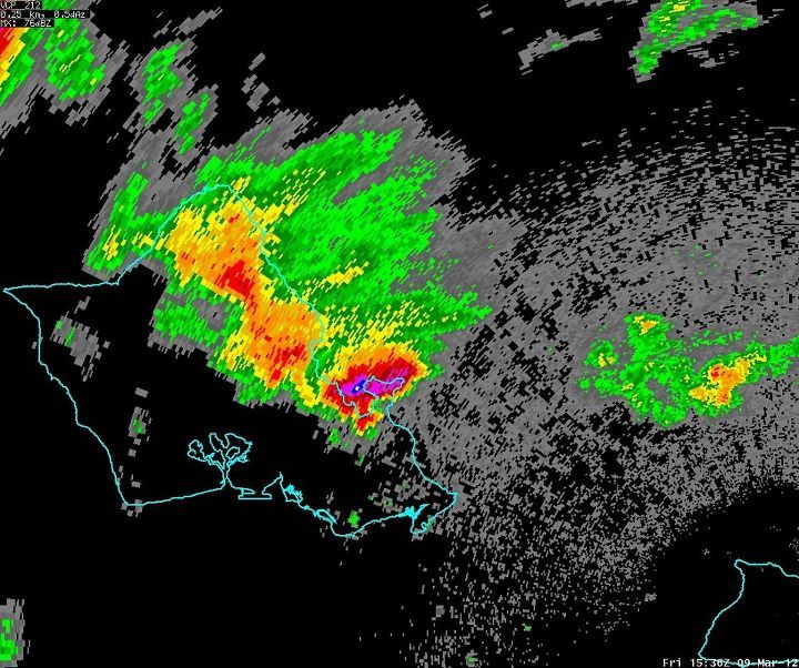 Radar image of the severe weather hitting Hawaii.