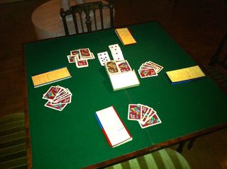 Card table in the Music Room