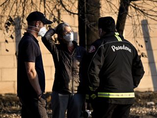 Prince Harry offers his help at a home destroyed during the Eaton Fire in Altadena on January 10, 2025