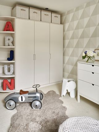 nursery ideas with elephant chair and name letters