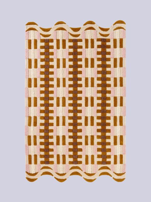 Tufted Wool Geometric Scalloped Rug