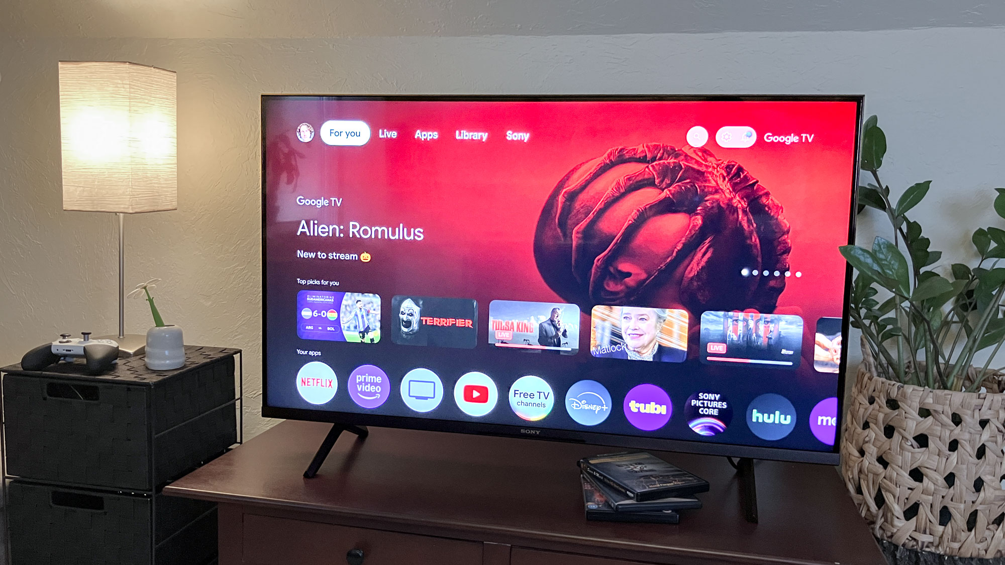 Google TV menu on a Sony Bravia 3 LED TV
