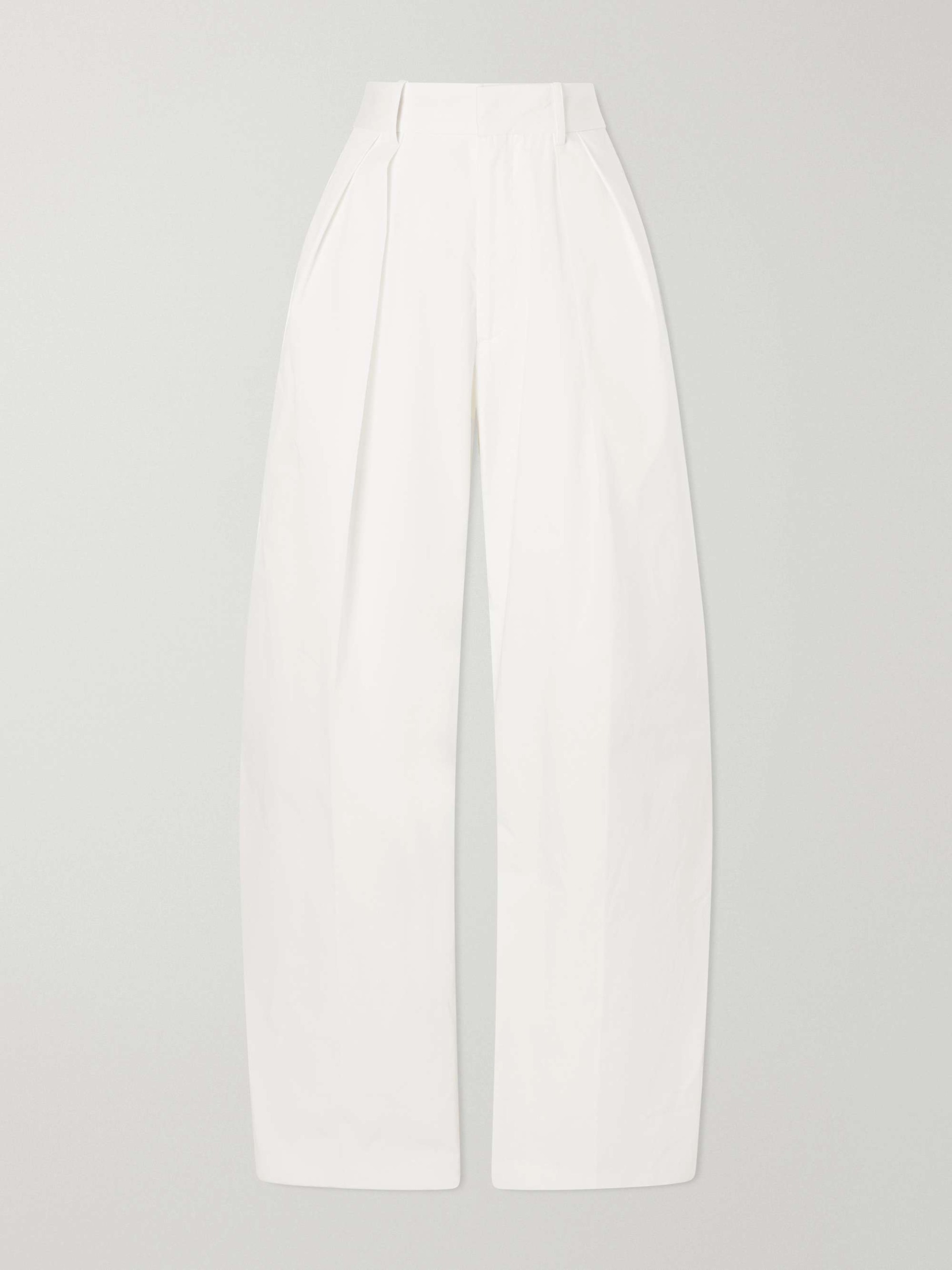 Joel Pleated Cotton-Poplin Wide-Leg Pants