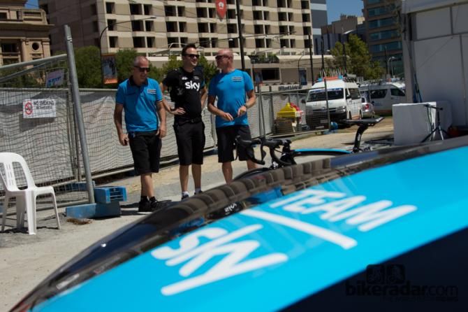 Even the Shimano boys came to take photos &ndash; not sure if for the bike or the Jaguar XK convertible