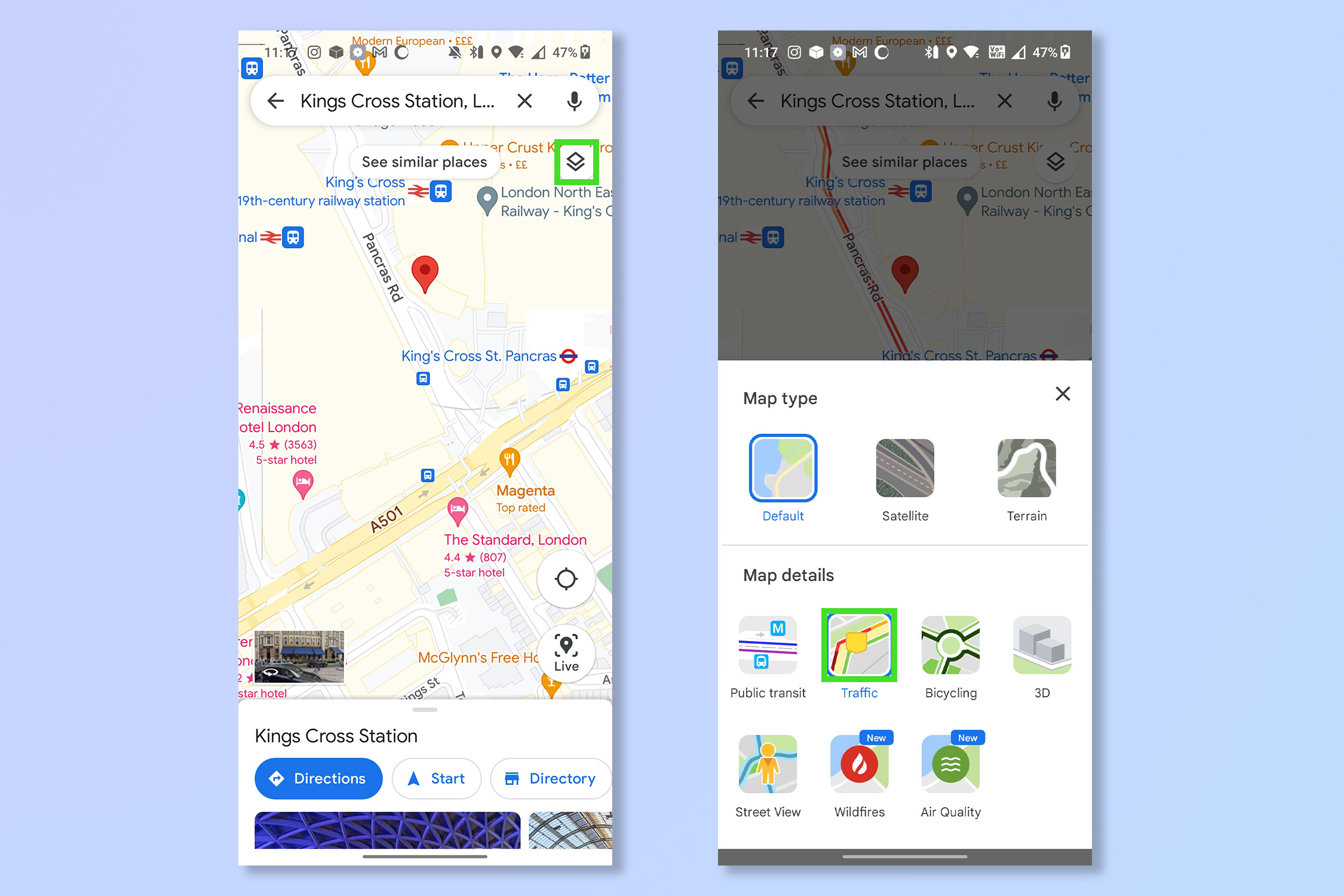 Третий шаг к отображению информации о трафике Google Maps на Android