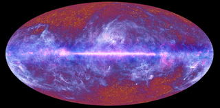 A map of the sky shows the Cosmic Microwave Background (CMB), a remnant of the period of the early universe when this lost dark matter might have existed.