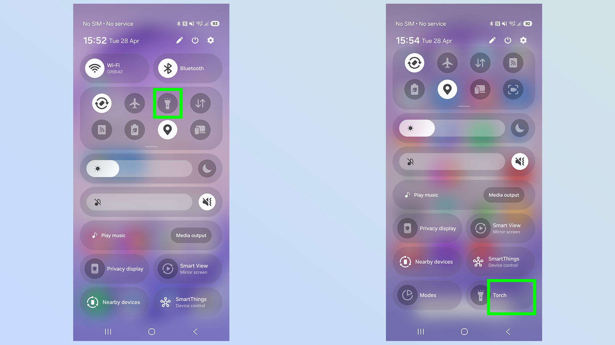 نحوه تنظیم روشنایی چراغ قوه در galaxy s26