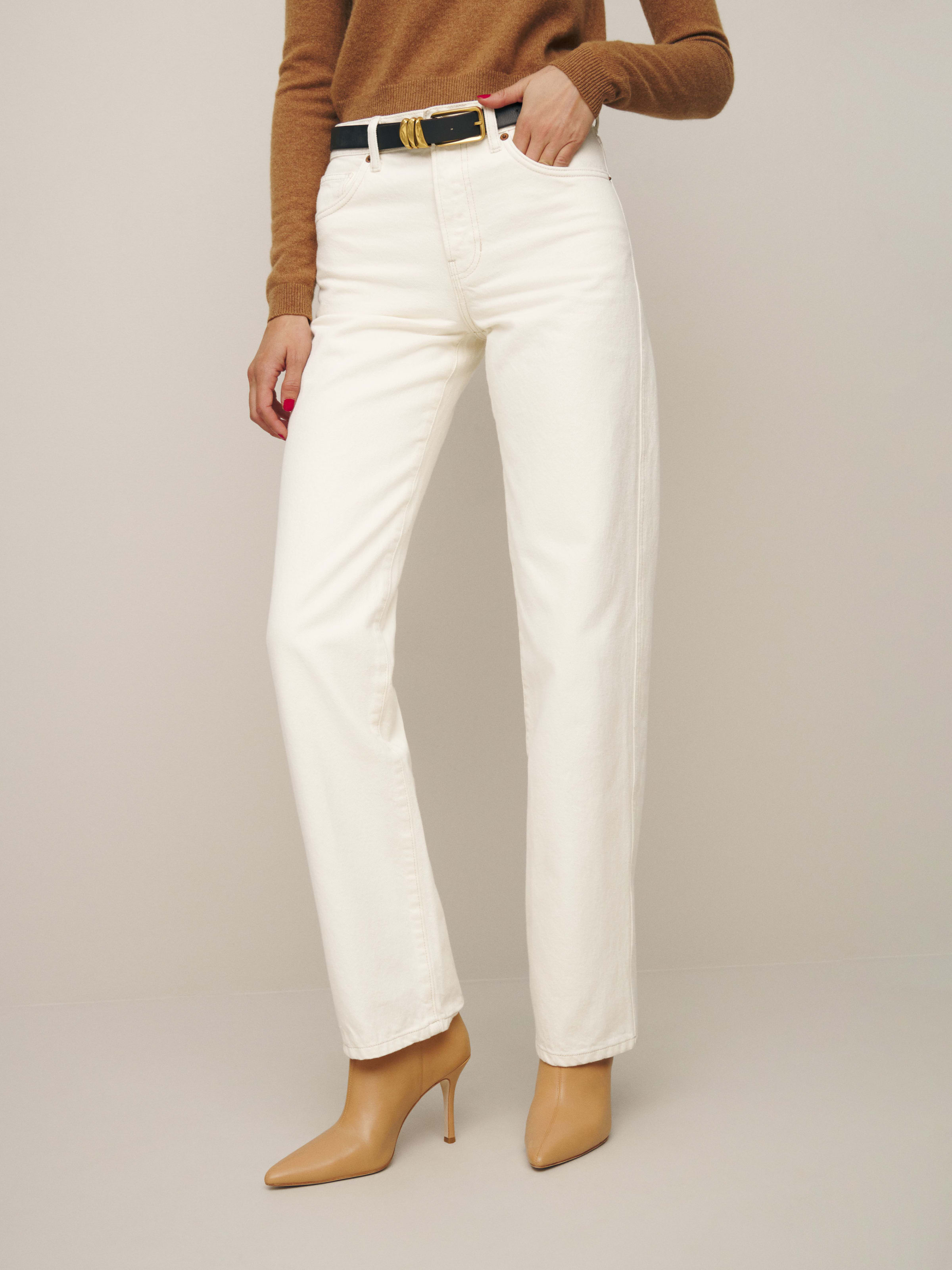 Rowe Mid Rise Relaxed Straight Jeans