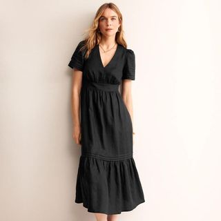 Boden black midi dress