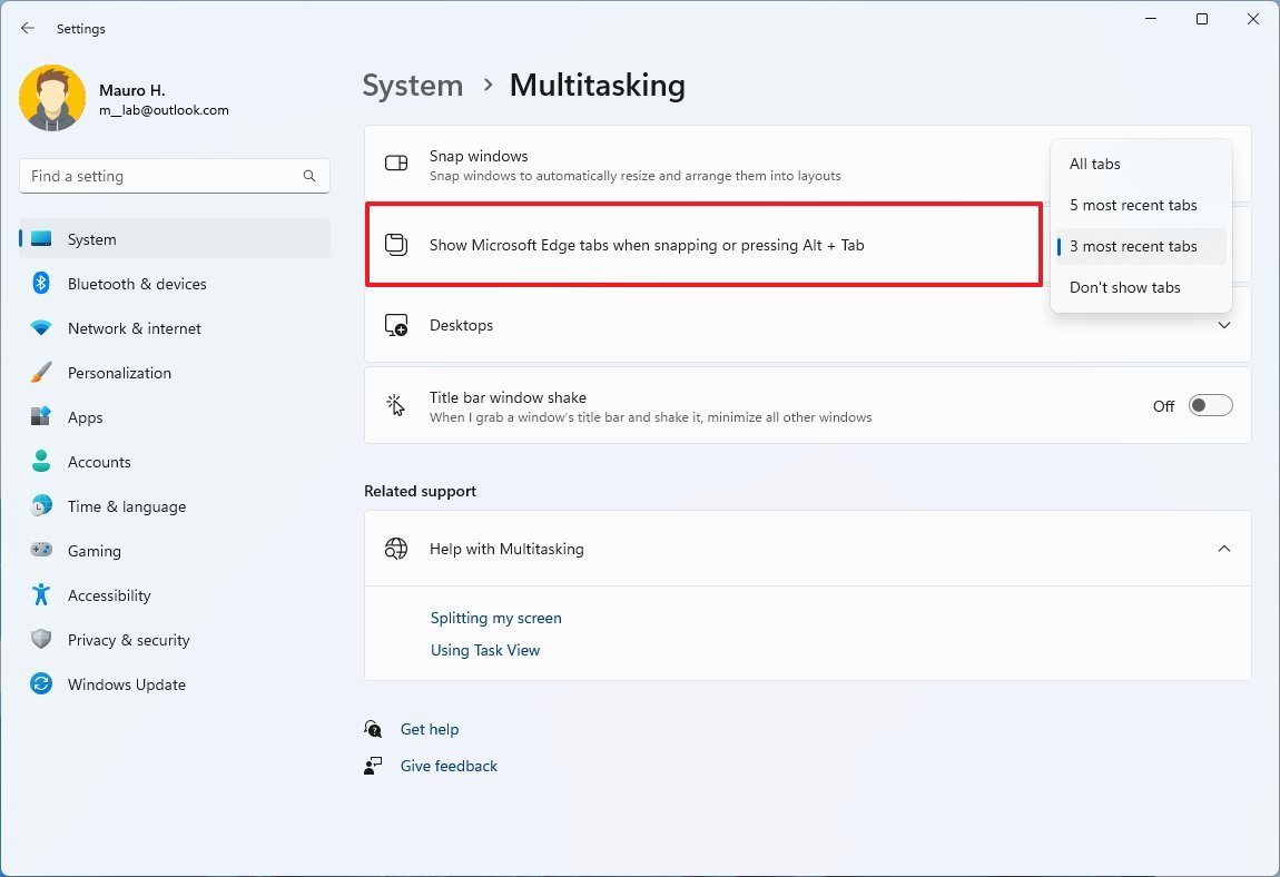 Task setting