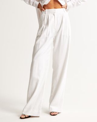 A&f Sloane Tailored Linen-Blend Pant